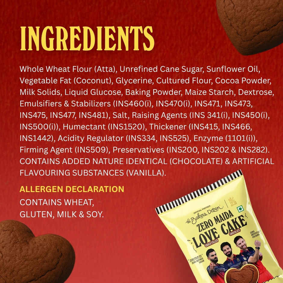 The Baker's Dozen Zero Maida Love Cake - Chocolate | Veg/Eggless Cake | Chocolate Cake | Heart cake