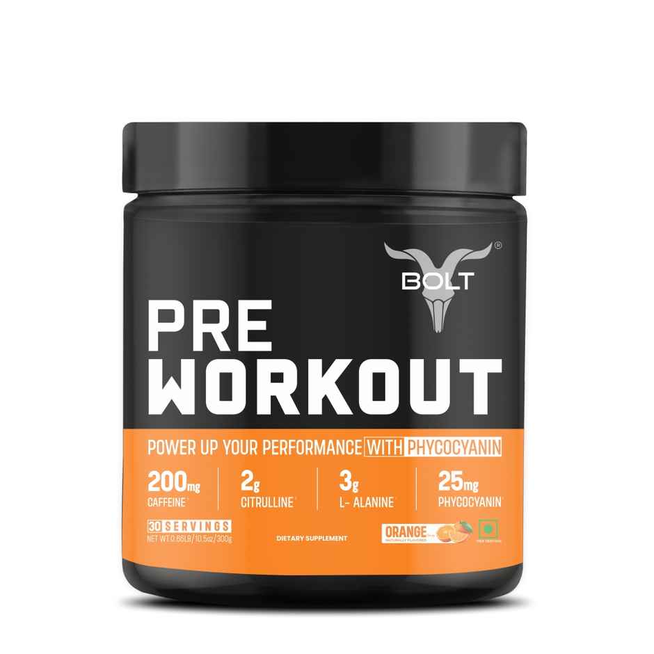 Bolt Nutrition Pre Workout Supplement | 30 Servings | Orange Tangy