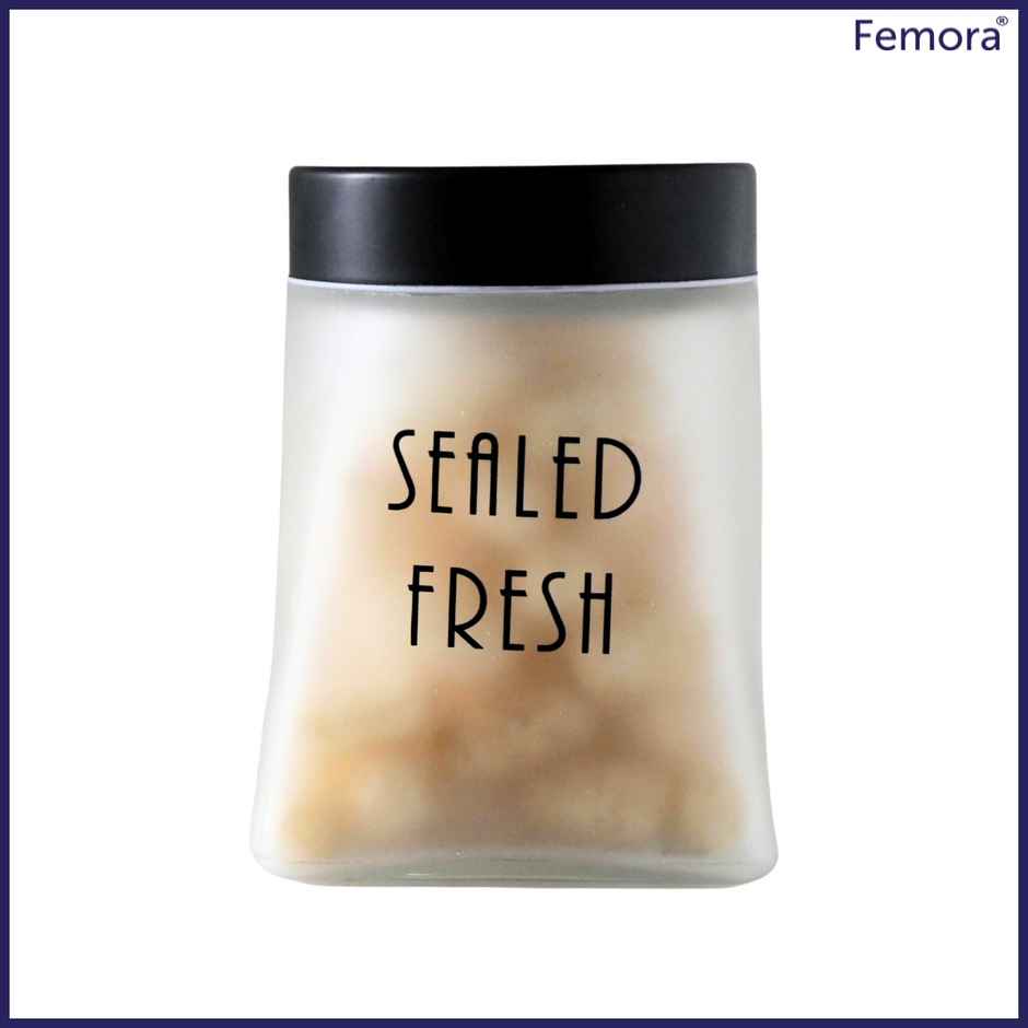 Femora Frost Kitchen Storage Jar | Squre Jars | Airtight Steel Lid | 800 ml | Pack Of 1