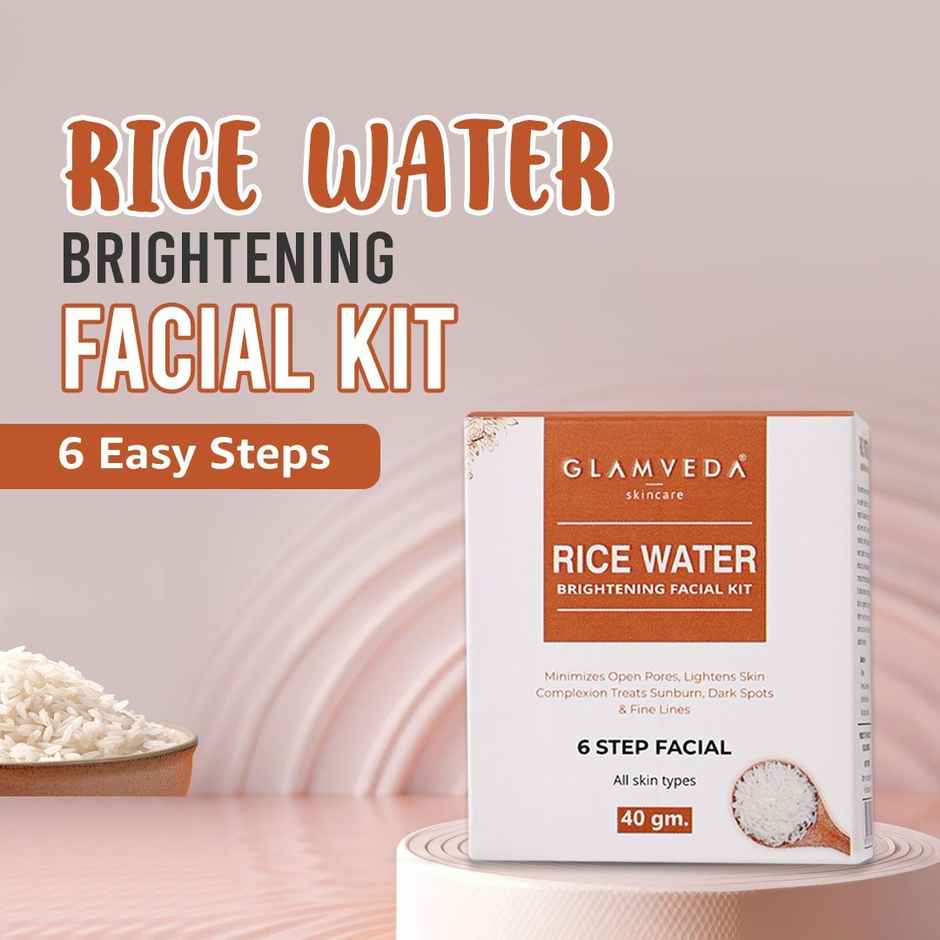Glamveda Rice Water Brightening Facial Kit | 6 Steps Facial Kit