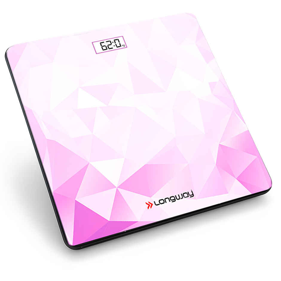 Longway Weight Machine for Home | Digital Bathroom Scale for Human Body Weight Measurement | Pink