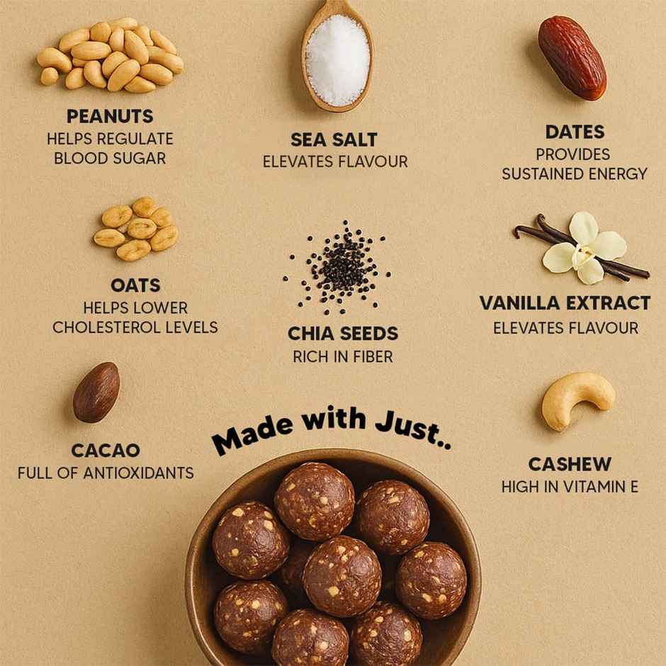 Eat Better Co Peanut & Chocolate Laddoos | No Added Sugar | High Protein, Truly Natural