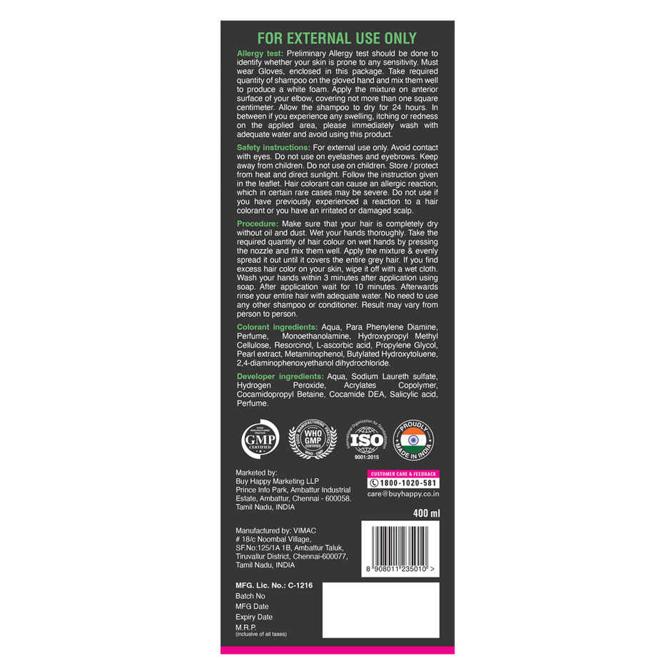 Vip Hair Color Shampoo Black For Men And Women - Family Pack