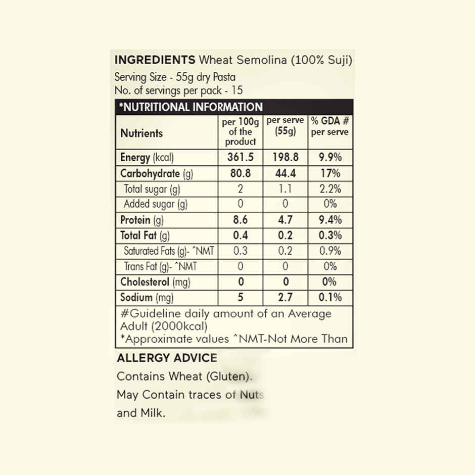 Chef's Basket Macaroni Pasta| Durum Wheat Semolina|Rich in Protein & Fiber