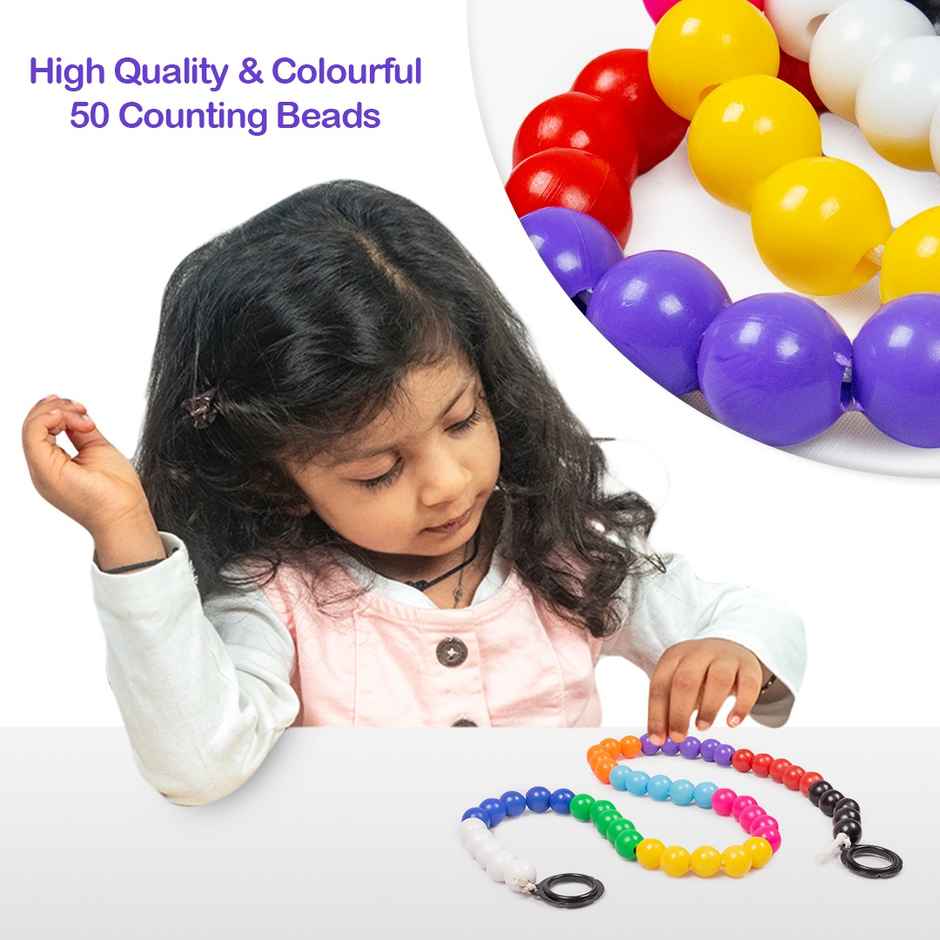 Ratna's Counting Beads 50 Beads for Infants | Develops Numbers, Colors, and Motor Skills