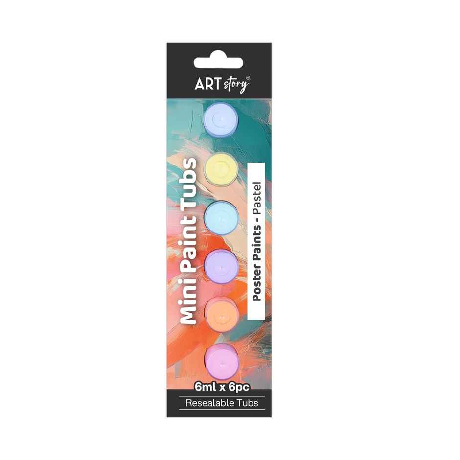 Itsy Bitsy Mini Paint Tubs Poster Paint Pastel 6 ml x 6 shades LB