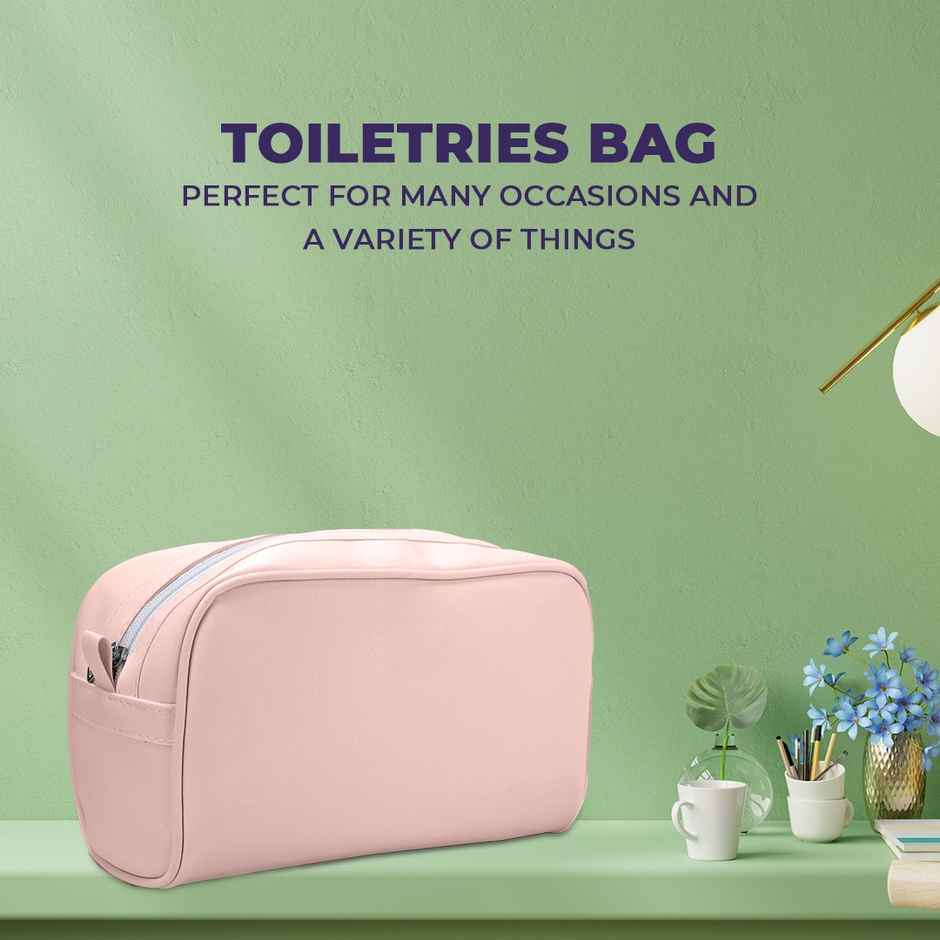 Sanfe Prolume Travel Pouch Essentials Bag Makeup Organiser Toiletry Kit For Travelling | Pink