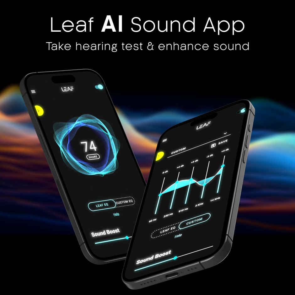 Leaf Rush X342 in Ear Neckband+ AI Sound App | 28H Playtime | 3 Modes | Midnight Blue
