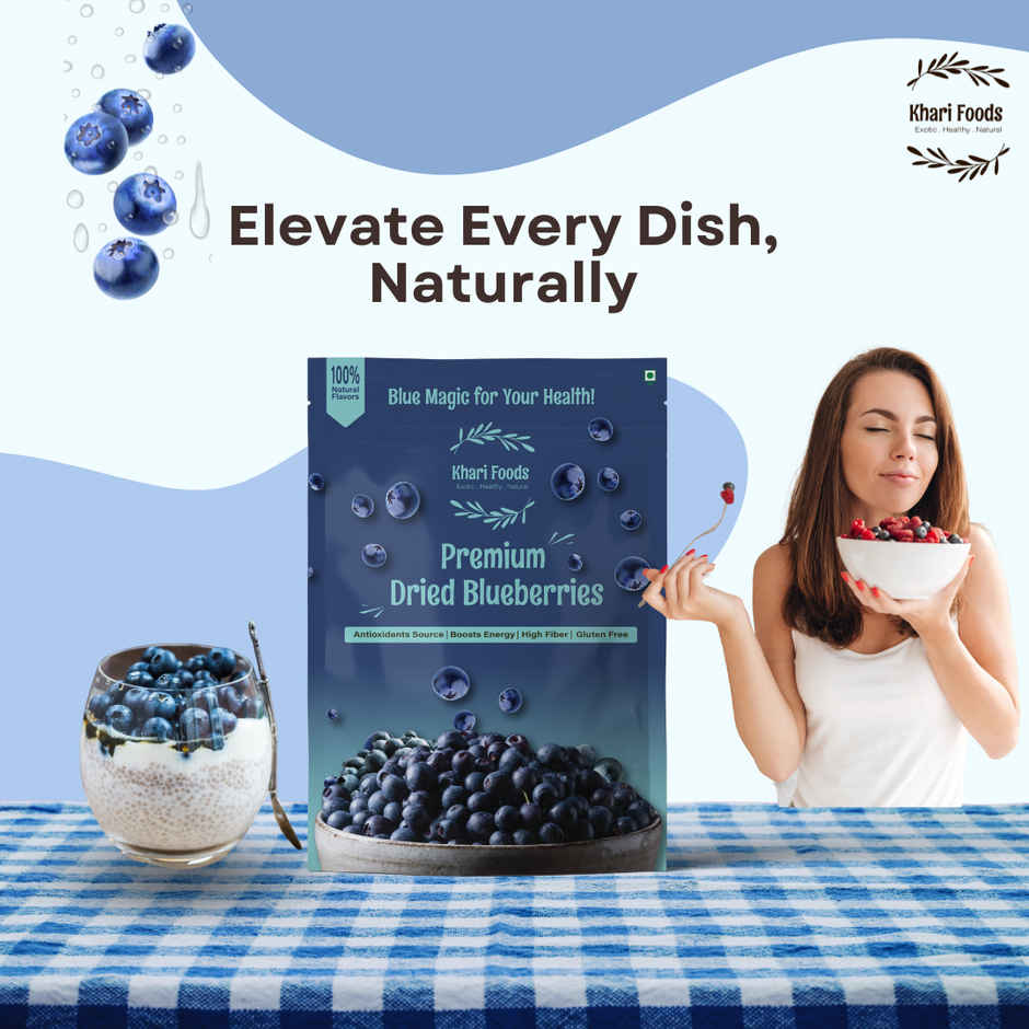Khari Foods Premium Blueberries Dried | Antioxidants Rich | Sweet & Delicious