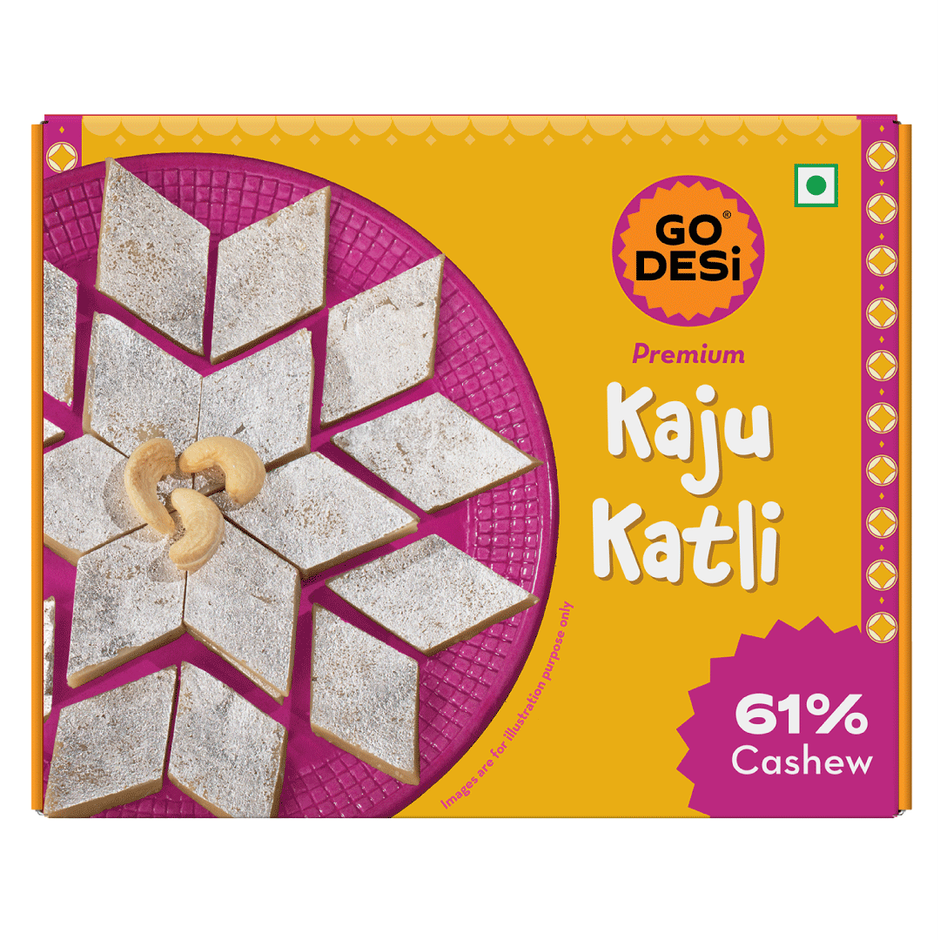 Premium Kaju Katli, 61% Cashew | Burfi | Kaju Katri | Sweets by GO DESi Combo