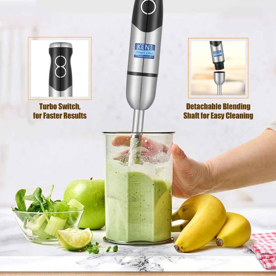 Kent Ss Hand Blender 450W | Variable Speed Control | Turbo Switch For Fast Blending ,- Silver