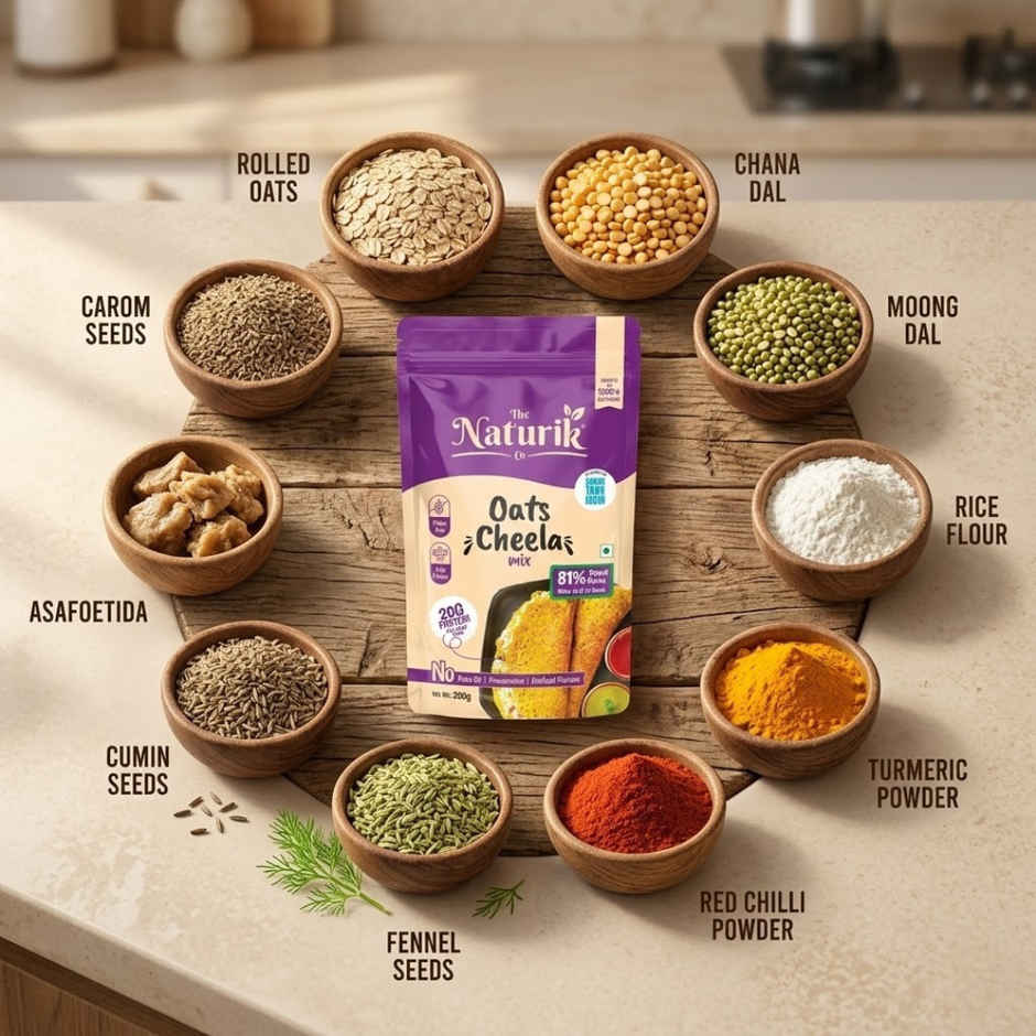 The Naturik Co Oats High Protein Chilla Mix | Calcium Rich | Healthy Diet Breakfast