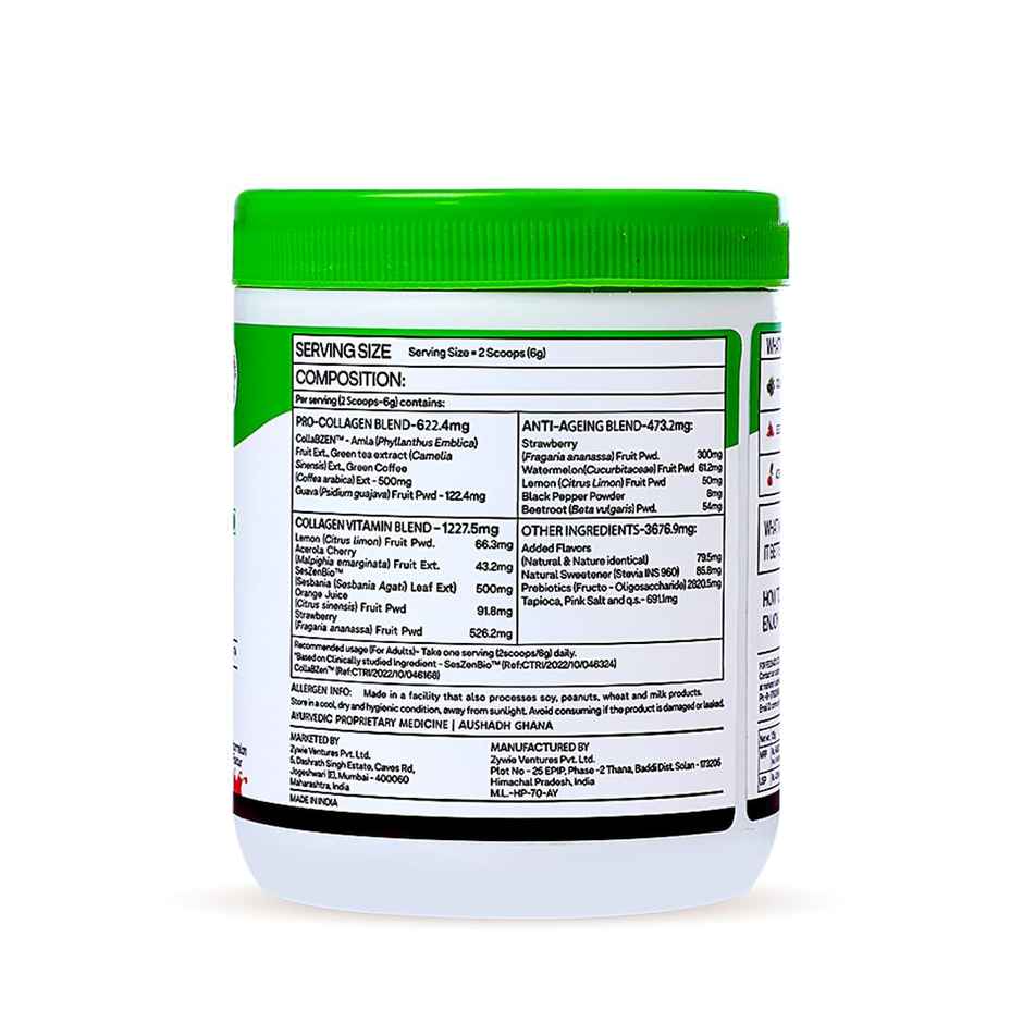 OZiva Vegan Skin Radiance Collagen Powder Supplement - Watermelon