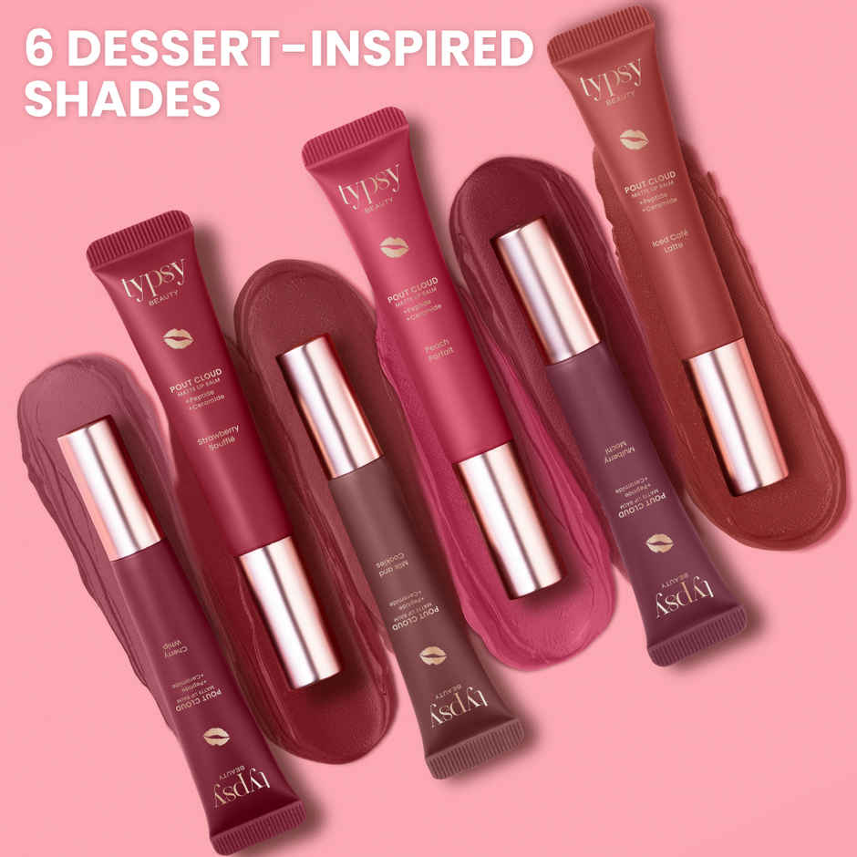 Typsy Beauty Pout Cloud Matte Lip Balm |Tinted Lip Balm | long-lasting stain I Peach Parfait