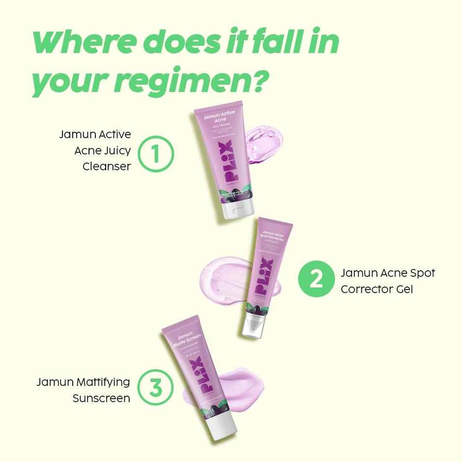 Plix The Plant Fix Jamun Acne Spot Corrector Gel For Active Acne | Quick Fix For Blemishes Combo