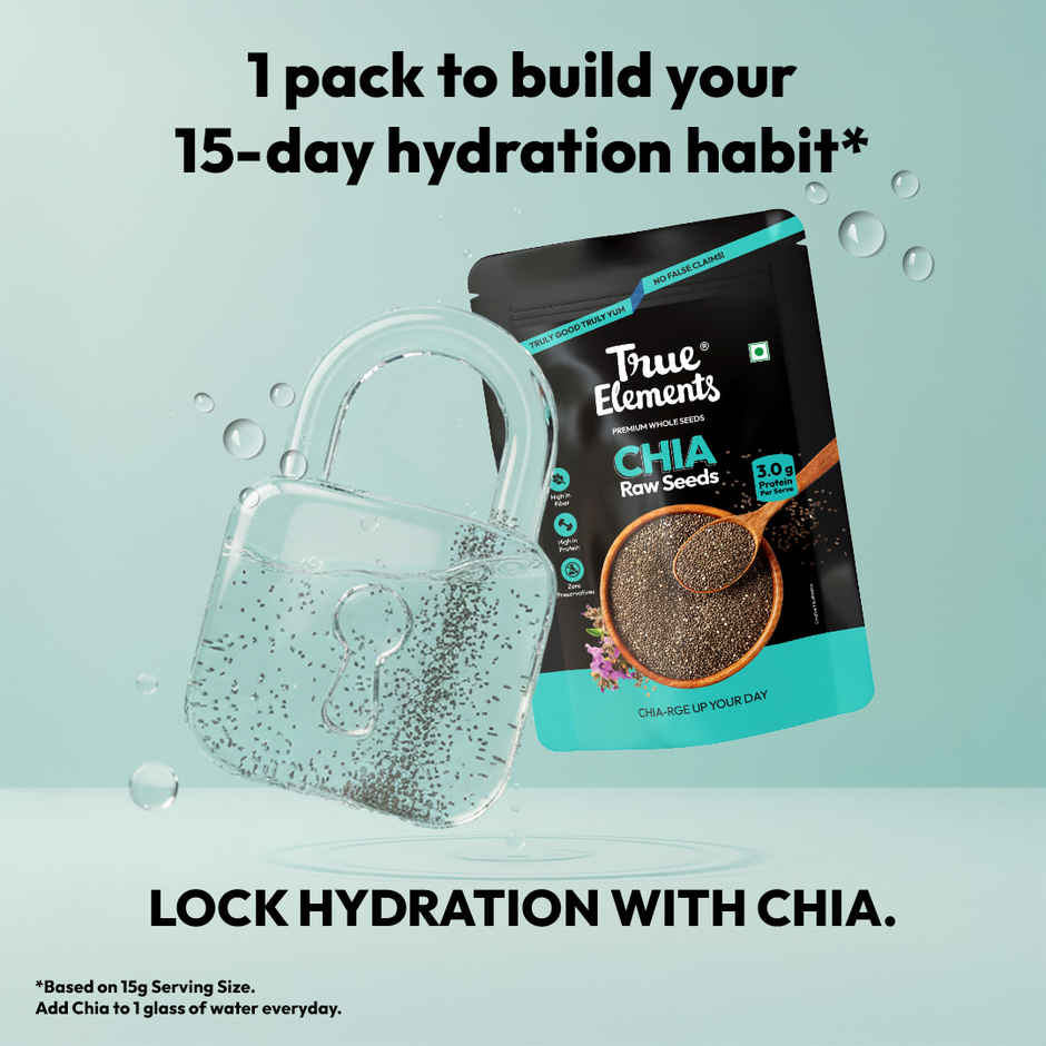 True Elements Chia Seeds Non-Gmo Seeds For Eating Rich In Omega -3 And Fibre Healthy Snacks Combo