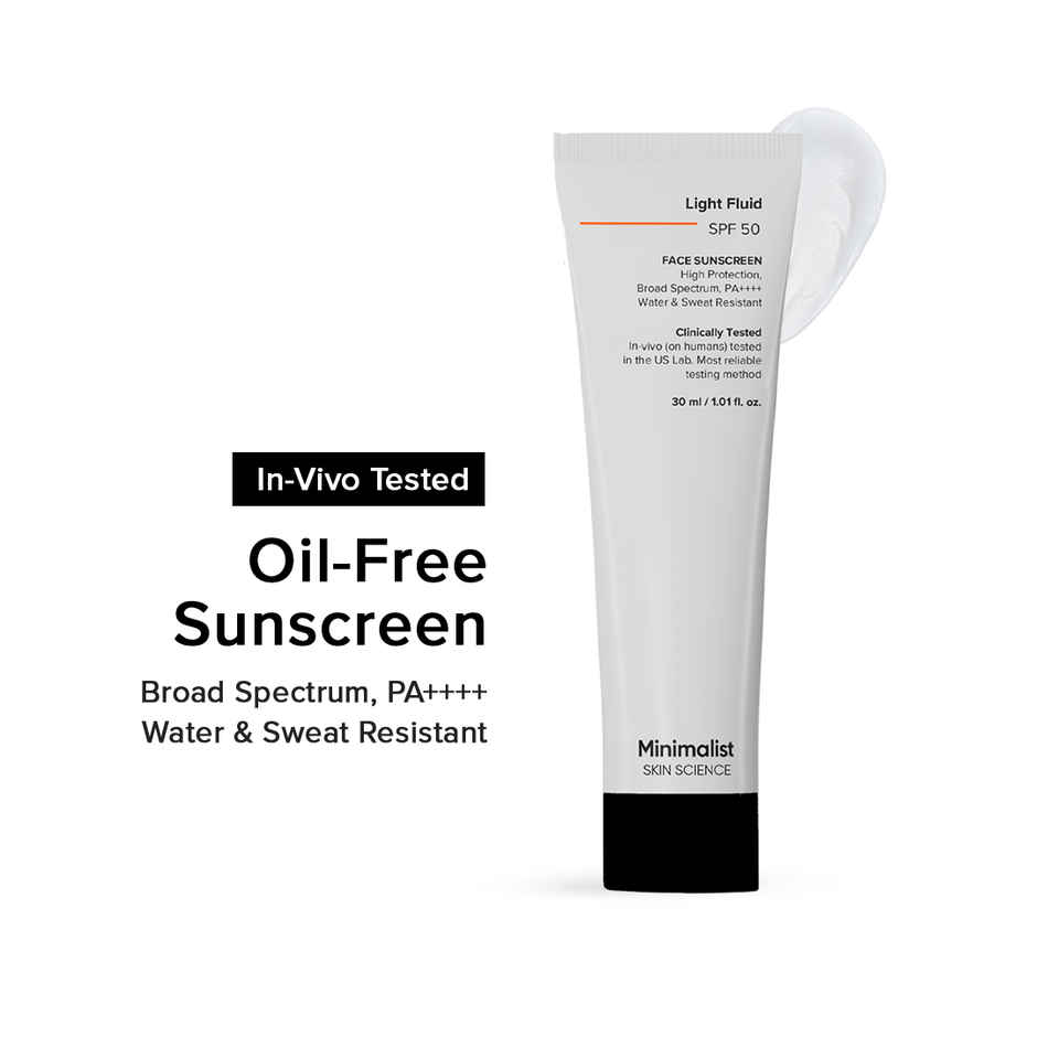 Minimalist Light Fluid Sunscreen SPF 50 for Oily Skin | In-vivo tested