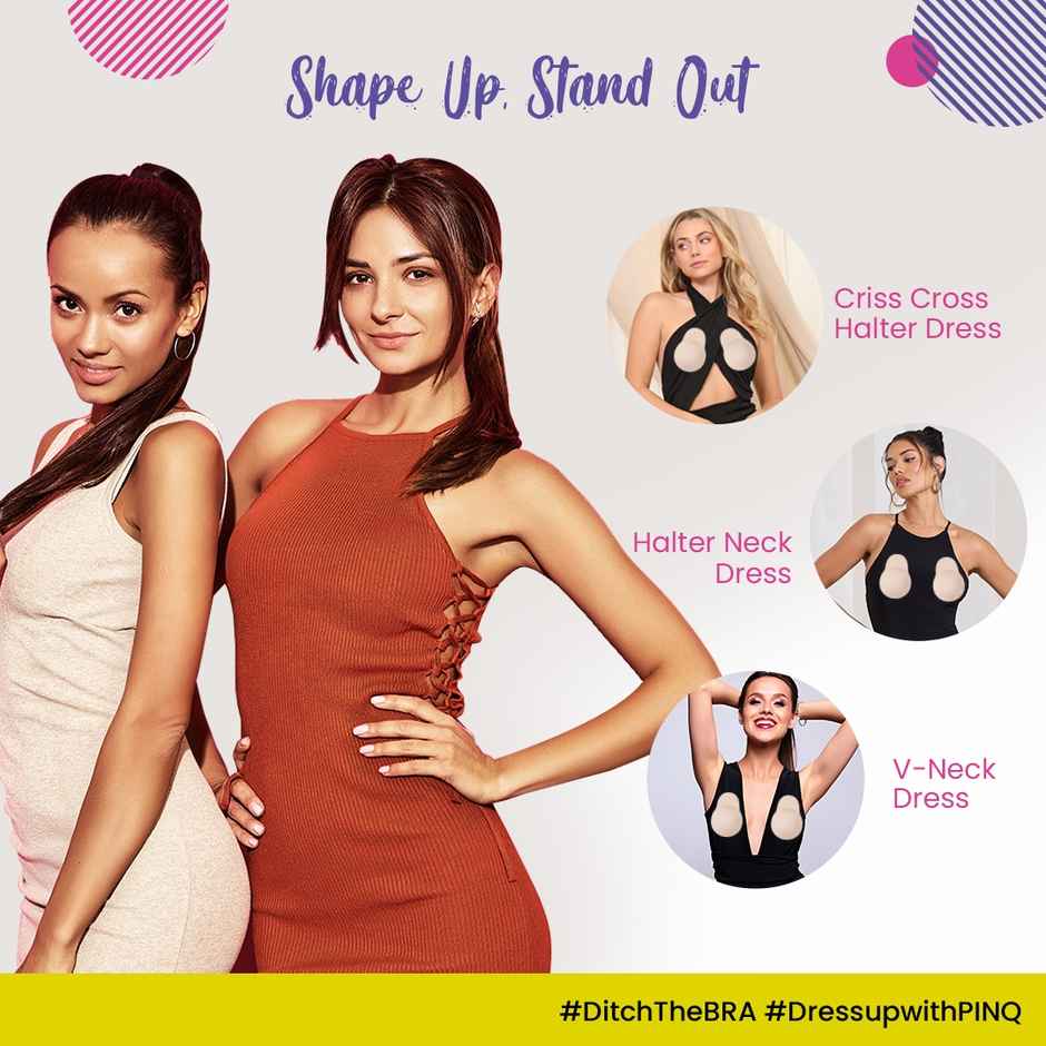 Pinq Polka Breast Lift Cups A-B Cup Size - Nude