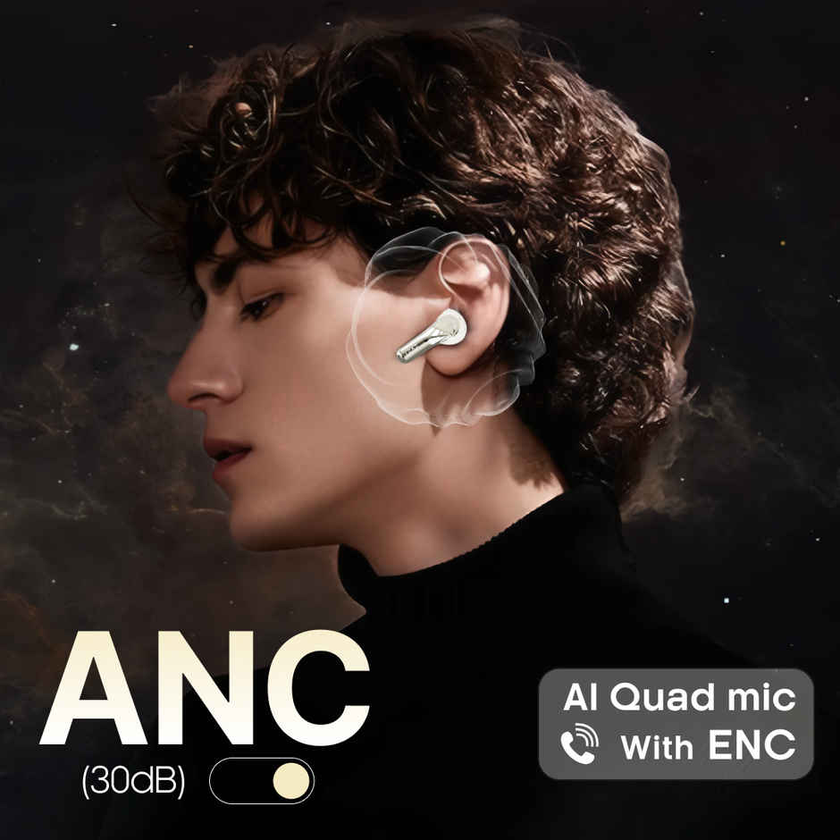 Leaf Buds X714 True Wireless 4 in 1 Earbuds with ANC | AI Sound App | 70H Playtime | Ivory