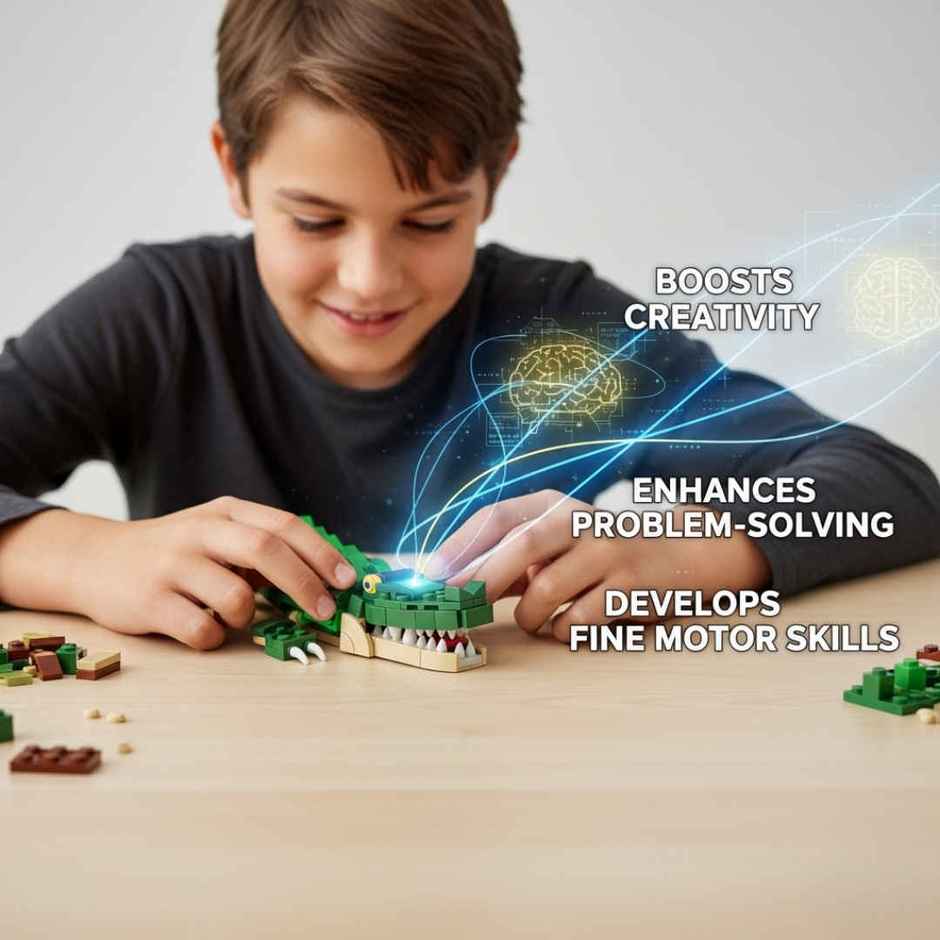 Apex Wild Animals Building Blocks 194 Pieces | Crocodile, Chameleon & Snake