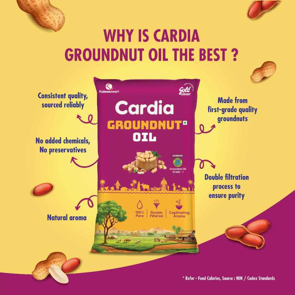 Cardia Filtered Groundnut Oil Standup | Pouch Combo