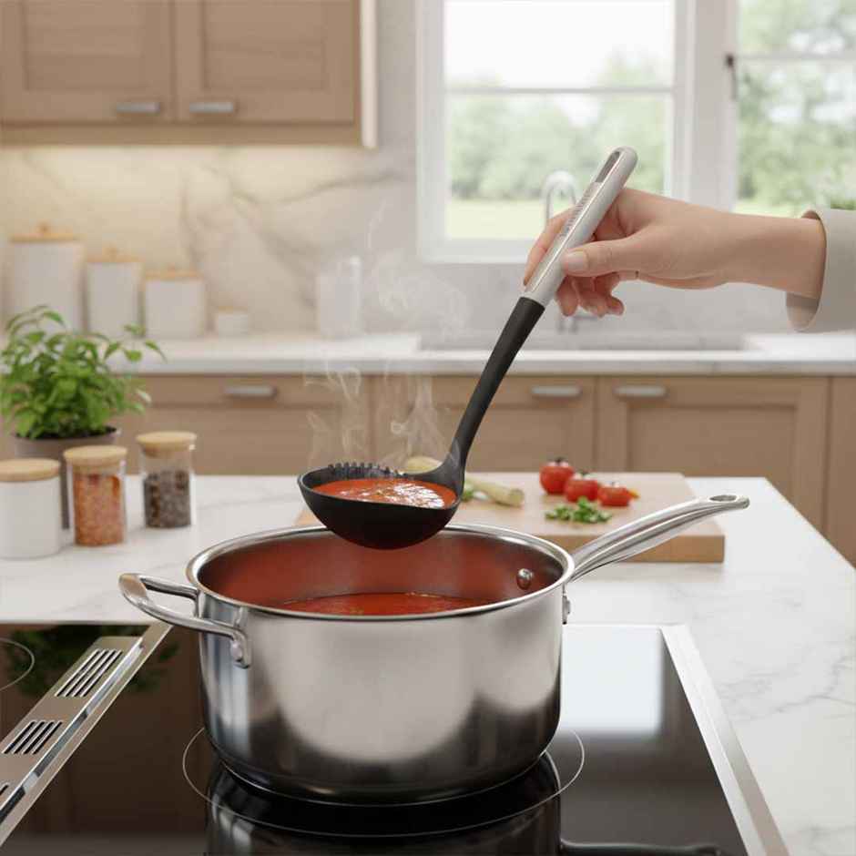 Habitat Premium Nylon Soup Ladle | Perfect Elegant Functionality | Hanging Loop | Dish Washer Safe