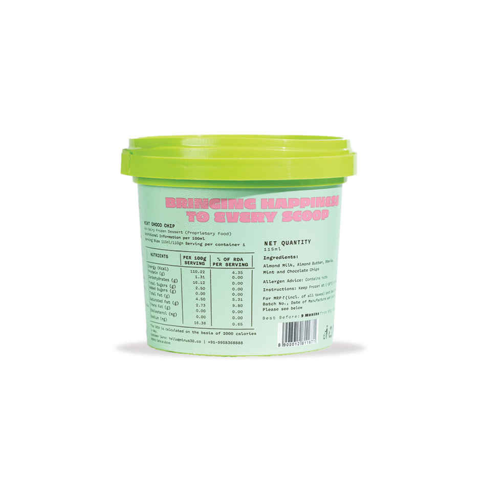 MINUS THIRTY Mint Chocolate Chip Vegan & Sugar Free