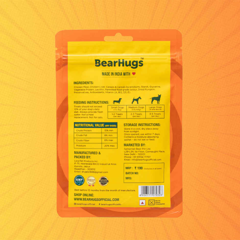 Bearhugs Chicken & Pumpkin Sticksdog Treat