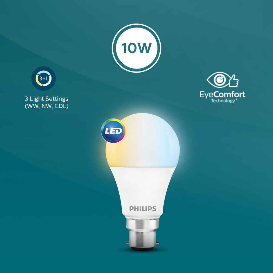 Philips Sceneswitch 10 W Led Bulb 3 Colors In 1 Led Bulb Tunable White | B22 Base Holder