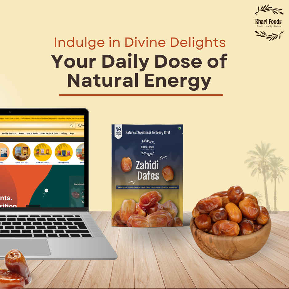 Khari Foods Zahidi Dates | Chewy Texture Khajur, Dry fruit Khajoor