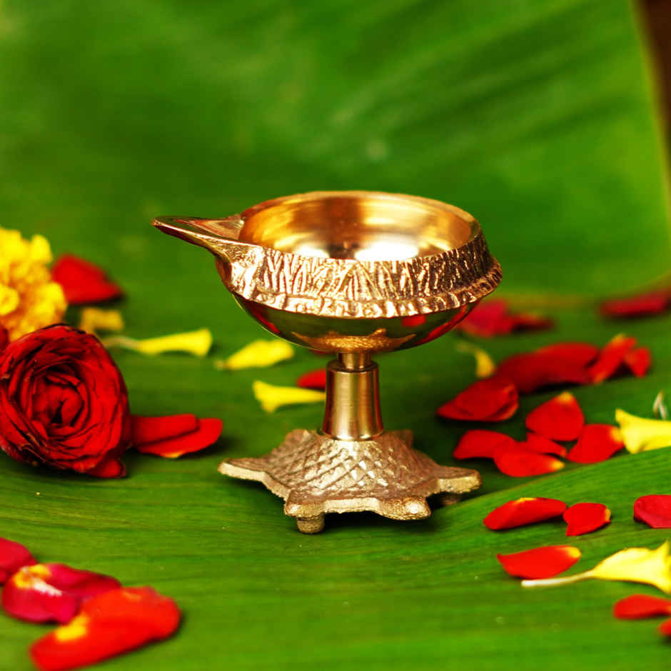 Auspicious Brass Kuber Diya Tortoise 2.3 In| ServDharm