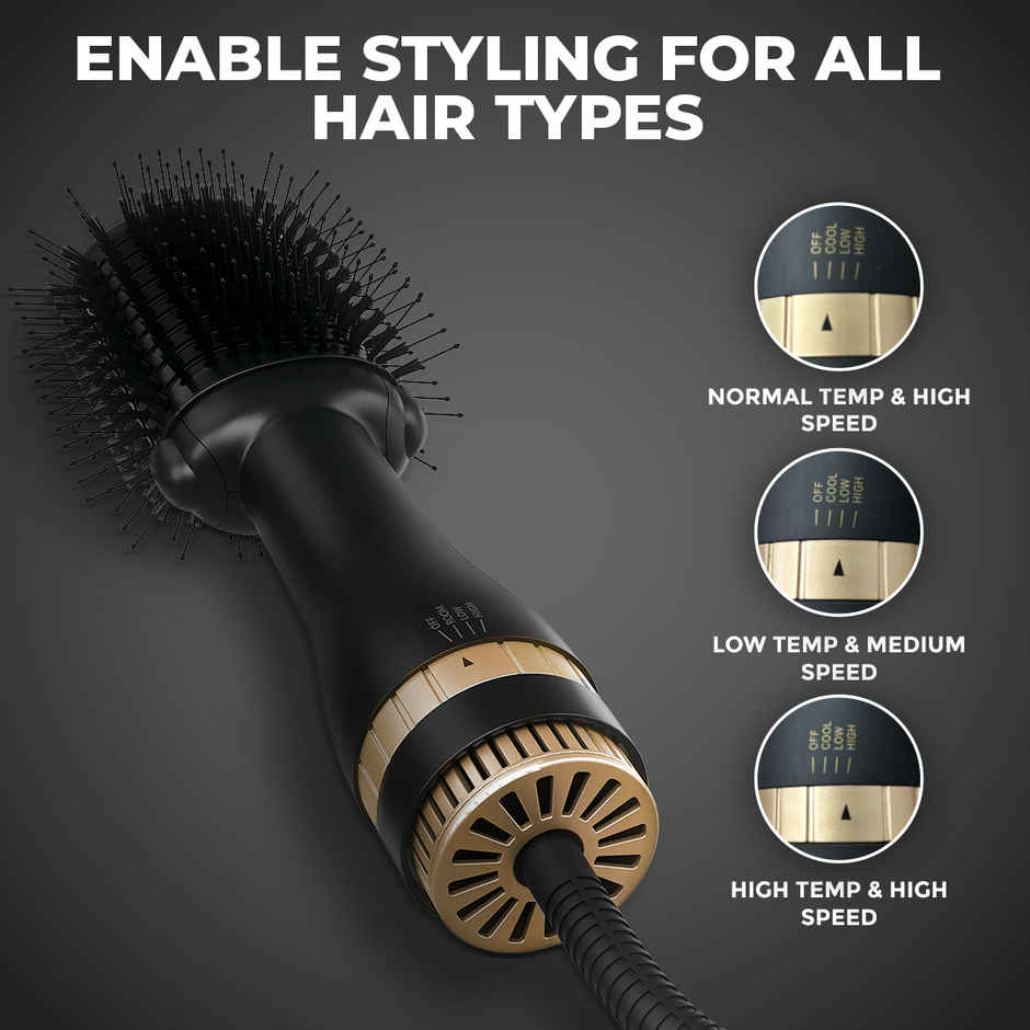 Winston 2 In 1 Hair Styling Blow Brush For Women - 1200 Watts (Black)