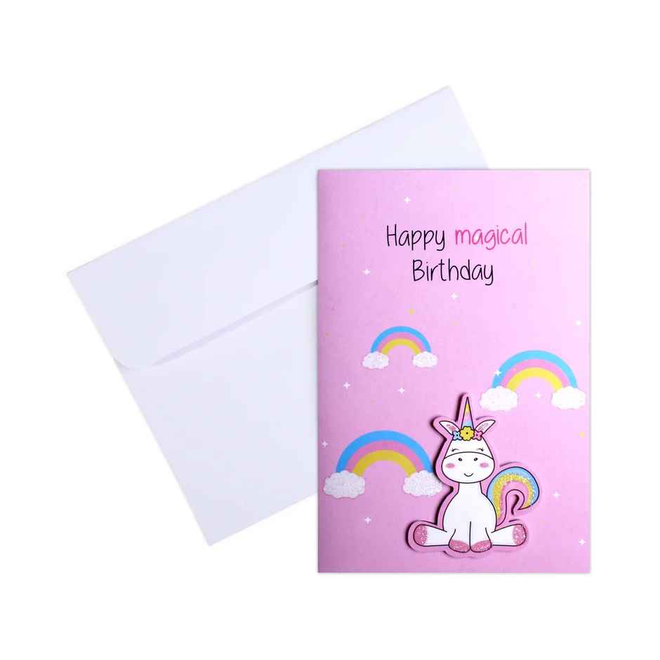 Itsy Bitsy Greeting Card & Envelope Magical Birthday 4 x 6 Inch 2 Pc Pb Lb