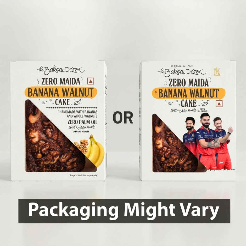 The Baker's Dozen Zero Maida Banana Walnut Cake | Banana Cake | Fruit Cake | Loaded with Walnuts