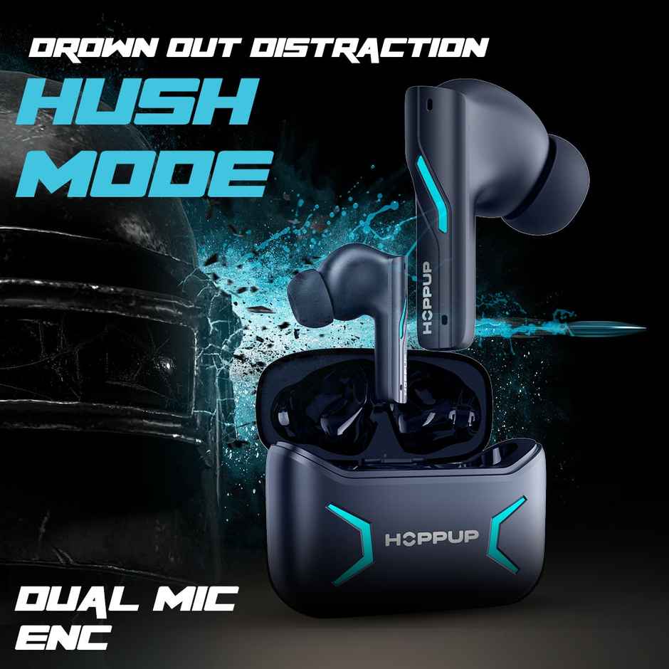 Hoppup Xo1 Blue Gaming Earbuds With 50H Playtime