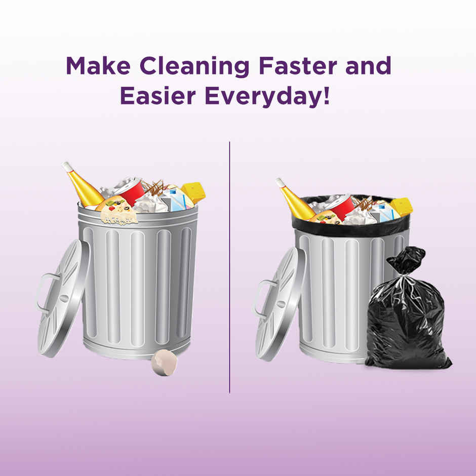 Ezee Premium Large Size Garbage Bag With Detachable Tie Tape Combo of 2