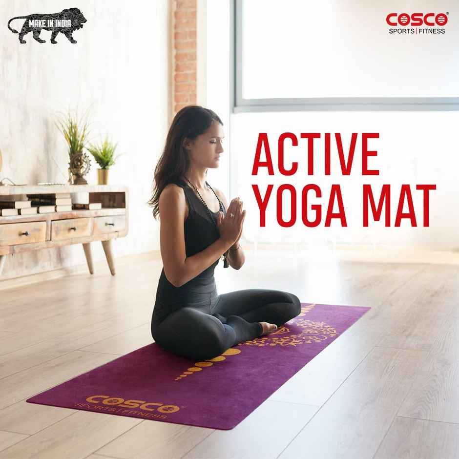 Cosco 8 Mm Yoga Mat Pro, Tpe Material, Dual Colour With Carry Bag