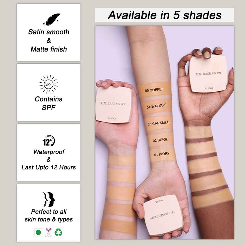 Flicka The Base Story Cream Foundation for Face Makeup, Waterproof & Long Lasting with SPF | Fair