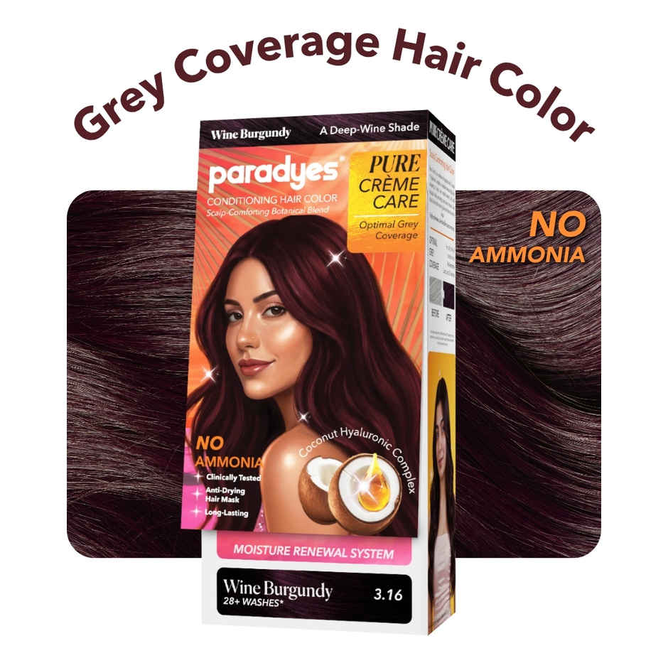 Paradyes Pure Creme Care No Ammonia Hair Color | Wine Burgundy 3.16
