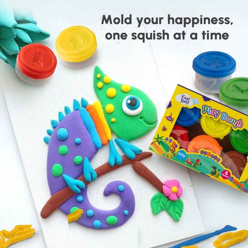 Kores Play Dough | 6 Shades | 5 Moulds | Creative Fun