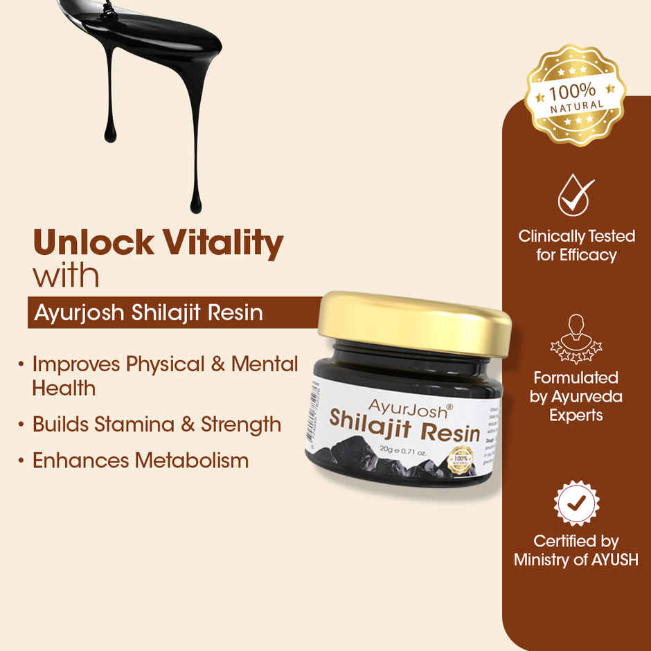 The Ayurveda Co. 100% Pure & Natural Shilajit/Shalajeet For Immunity Metabolism & Stamina