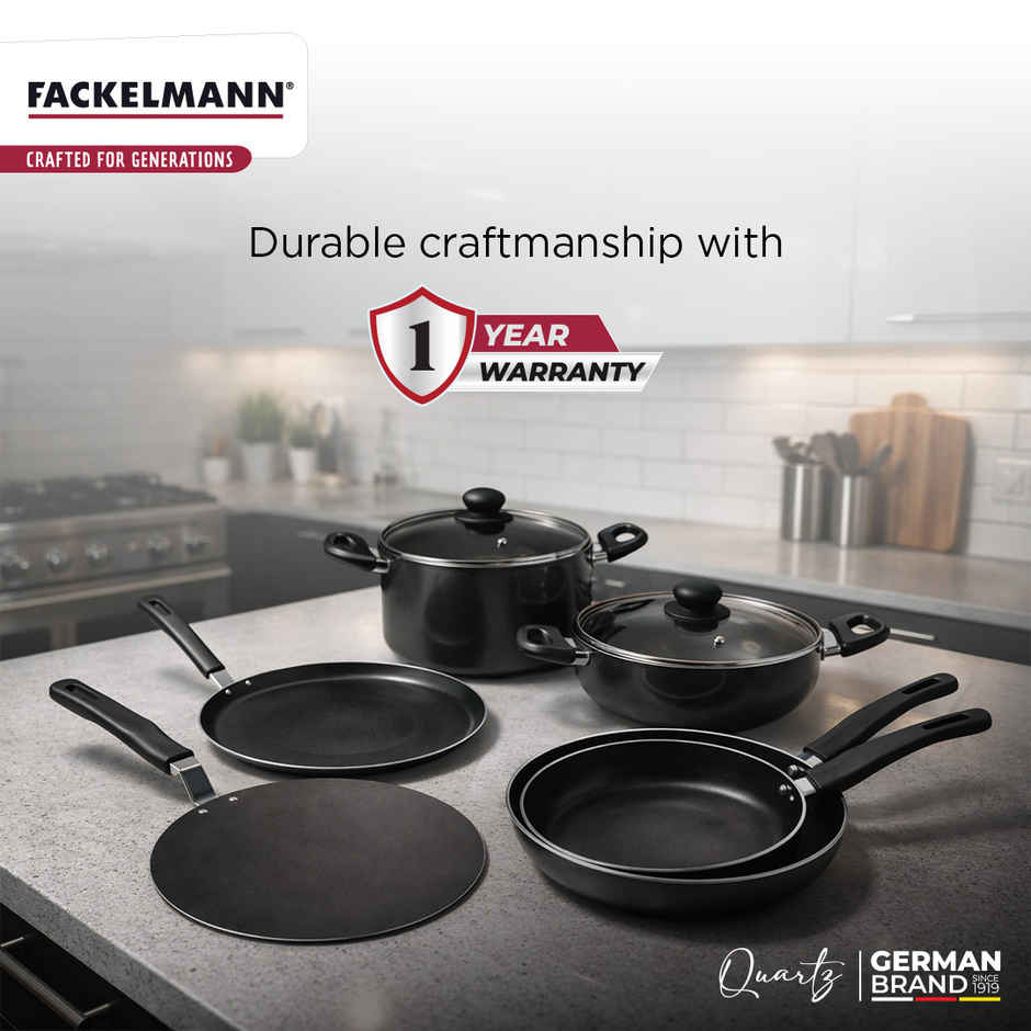 Fackelmann Quartz Nonstick Flat Tawa 25Cm, Induction, German Tech, Paratha, Omelette, Dosa