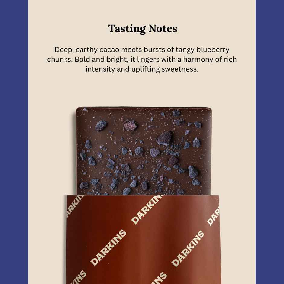 Darkins Indian Artisanal 70% Dark Blueberry Chocolate