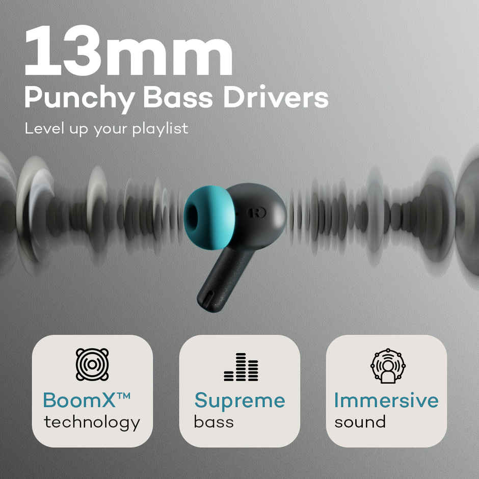 GOBOULT  W60 with 60Hrs Battery, 4 Mic ENC, Ultra Low Latency, 5.4v Bluetooth | Black