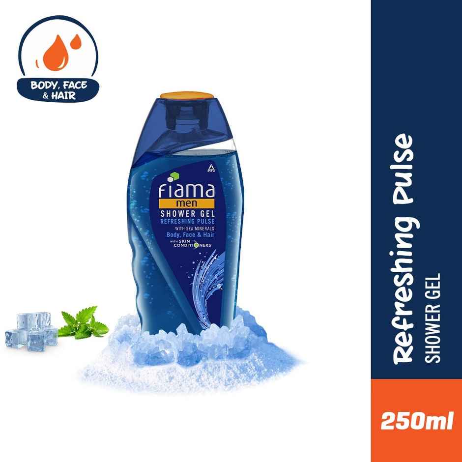 Fiama Men Body Wash Shower Gel Refreshing Pulse, with Skin Conditioners Combo