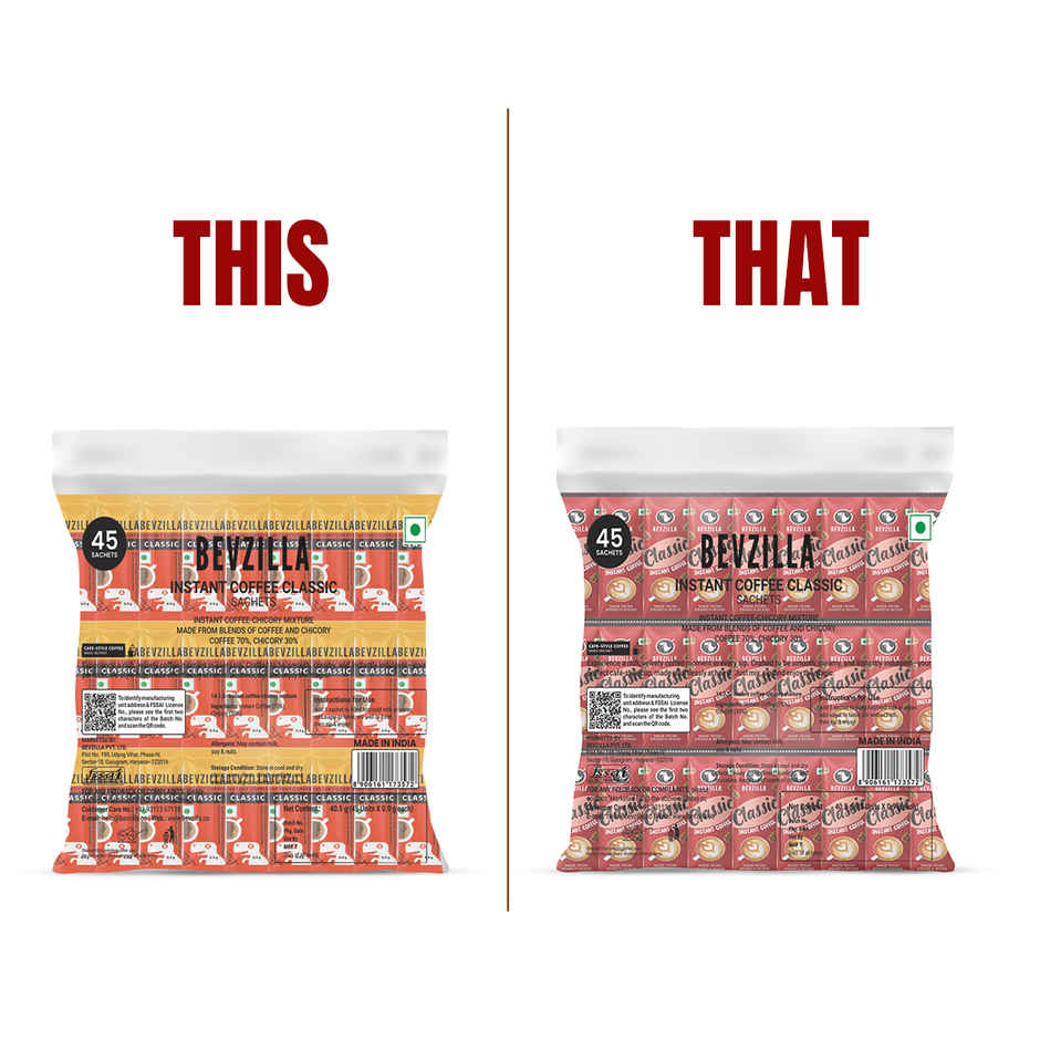 Bevzilla 45 Classic Instant Coffee Powder Sachets
