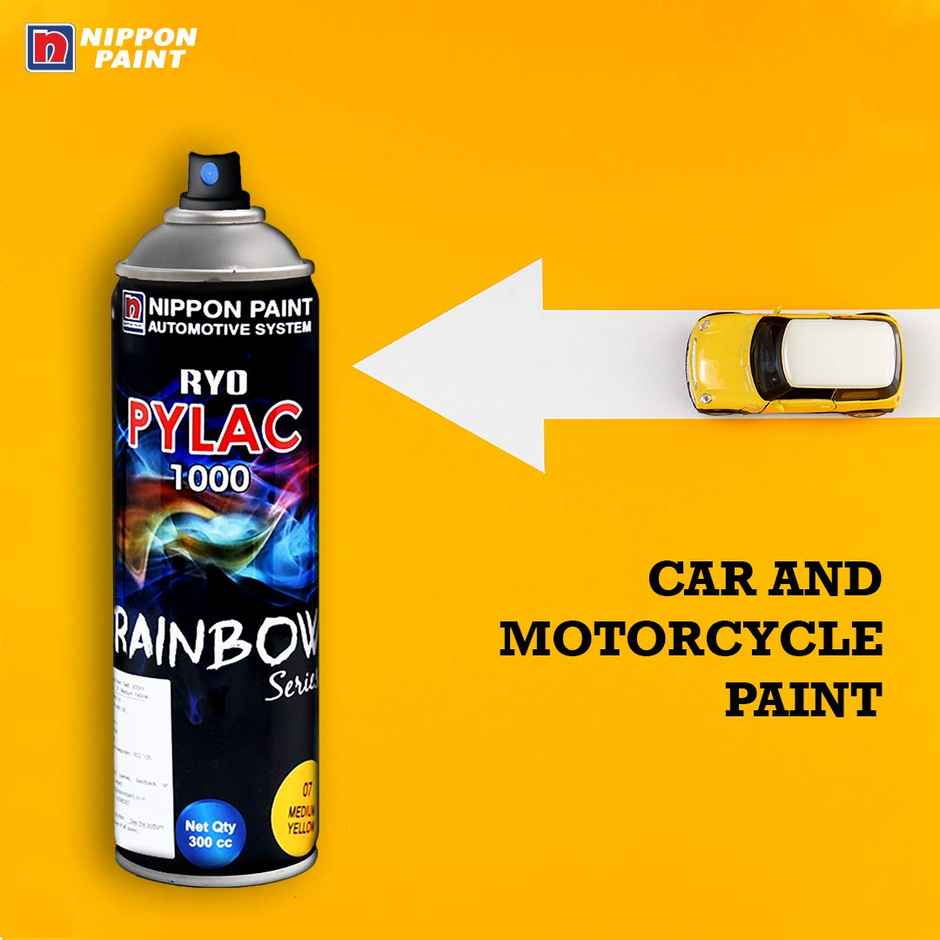 Nippon Paint Pylac 1000 Acrylic Multi-Purpose Spray Paint Matt White Color for Car, Bike, Home