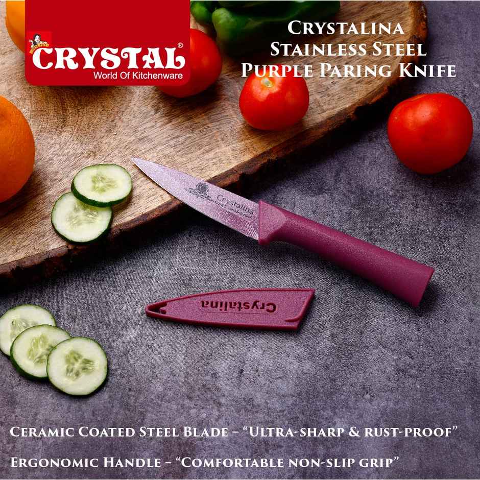 Crystal Crystalina Stainless Steel Paring Knife (Colour May Vary)