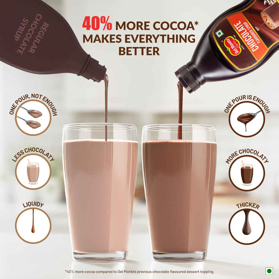 Del Monte Chocolate Syrup | Perfect for Milkshake & Cake | Topping Syrup
