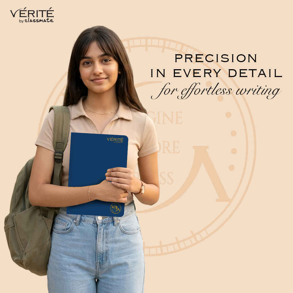 Verite by Classmate | Lay Flat Longbook | Royal Blue | Size 297 X 210 | Single Line | 140 Pages